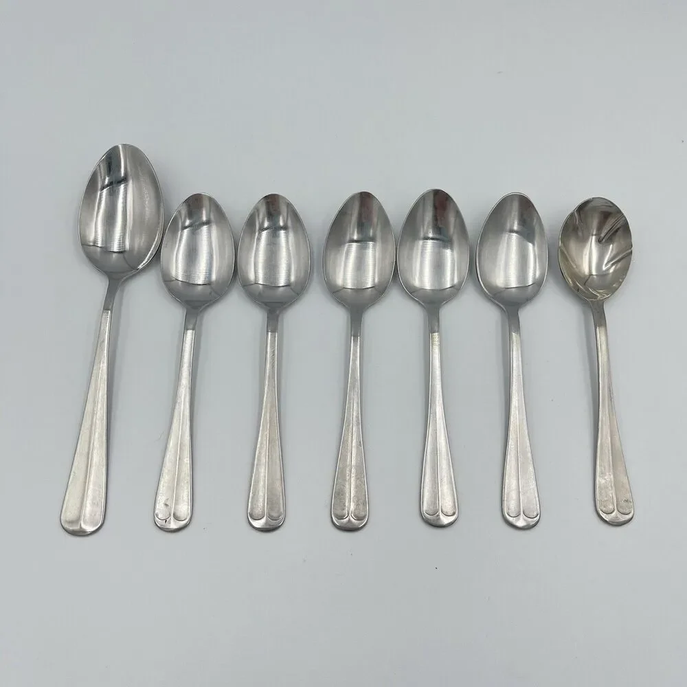 Washington Forge Stainless Spirit of America 7 QTY Spoons Scallop Sugar Teaspoon